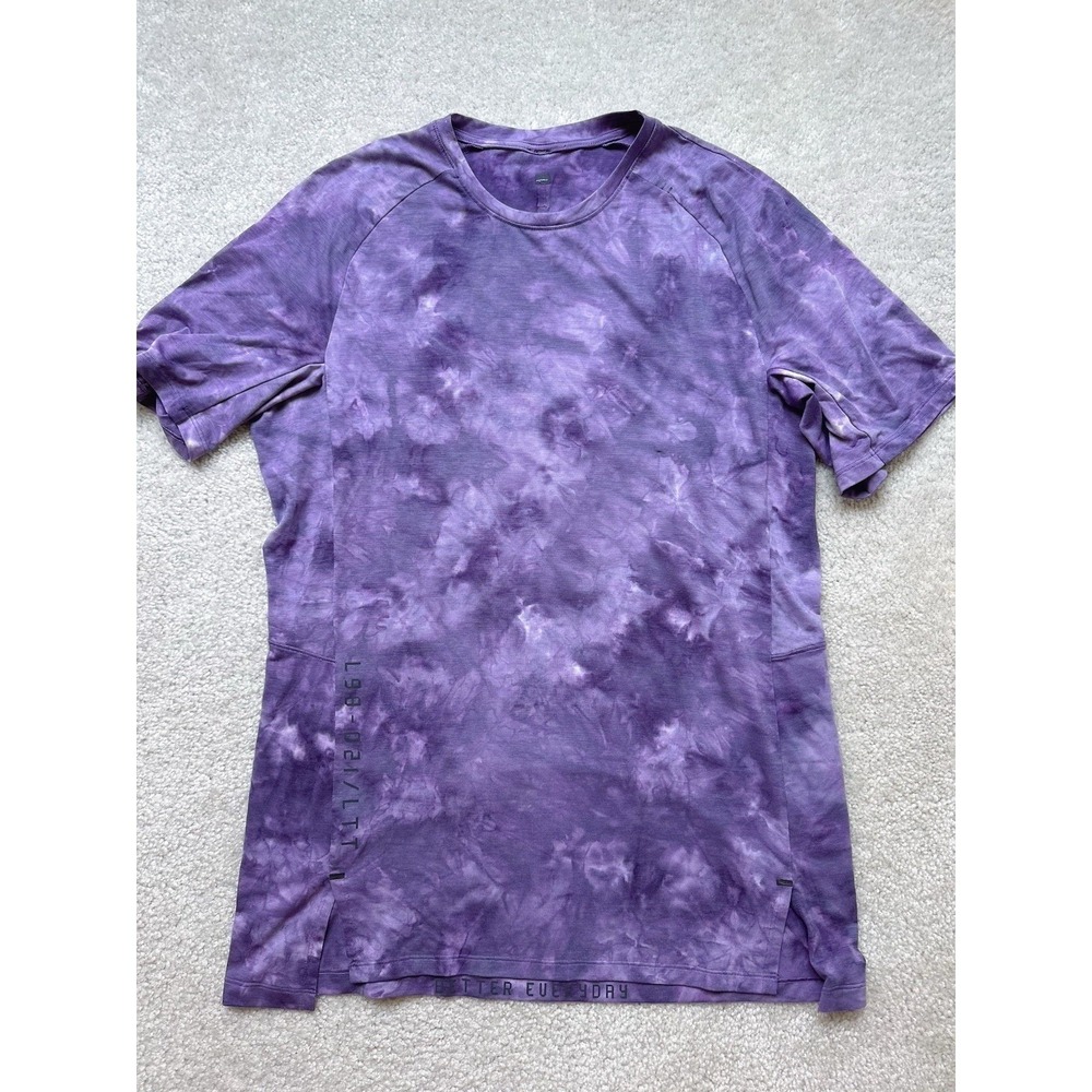 Lululemon Always Agile Short Sleeve Spray Dye Men's Chest 39" purple